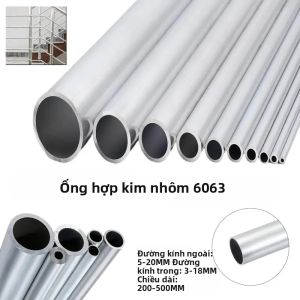 Ống Hợp Kim Nhôm 6063 Ống Tròn OD 7-60mm ID 3-18mm Chiều Dài Thẳng 200mm-500mm Cho Các Ứng Dụng Máy Móc DIY