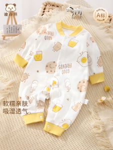 Pure Cotton Baby Romper Spring New Style Long Sleeve Cartoon Pajamas Baby Clothes Crawling Suit Spring Arrival Baby Harie