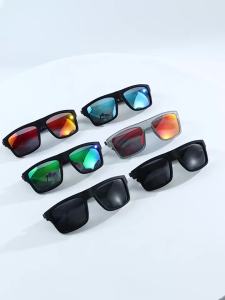 Premium Square Sports Polarized Sunglasses - Inner Temple Pattern Comfort Fit for Cycling Fishing Beach & Leisure