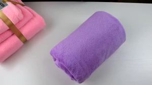 ผ้าเช็ดตัว ซื้อ1แถม1 สีพื้น 70x120cm ผ้าขนหนูอาบน้ำ แถมฟรี 30x60ซม ผ้าเช็ดผม ซับน้ำดีขนไม่หลุด