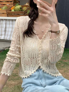 XUNYI | Áo Blouse Mỏng Chống Nắng Thêu Ren