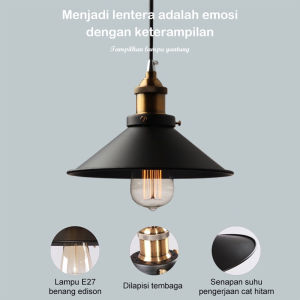 Lampu hias gantung kap klasik modern dengan tiang kabel flexible desain interior lampu gantung cafe resto modern lampu gantung hias/lampu caffe resto