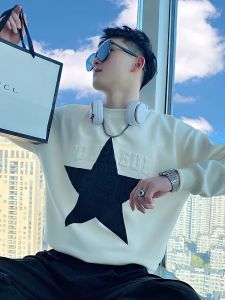 Advanced Feeling Mens Printed Long Sleeve Sweatshirt Handsome Casual Spring Autumn Outerwear round Neck T-shirt for Teens