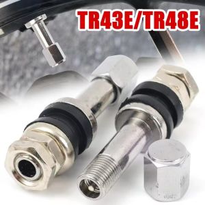 4PCS Aluminum Tubeless Tire Valve Stem TR43E TR48E Straight Bolt in Wheel Air Valve for Car Motorcycle Scooter ATV Rim Accessories