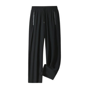 Ice Silk Casual Pants for Men Thin Quick Dry Sports Straight Leg Long Trousers Summer Fashionable Cool Feeling Basic Color