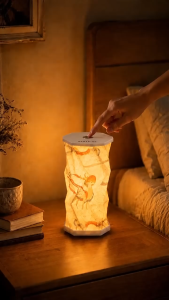 SUNSHINE Foldable LED Paper Lantern Desk Lamp Mid-Autumn Festival 3 Colors Dimmable Decorative Bedside Table Light