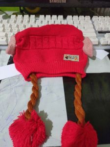 Topi kupluk kepang bayi perempuan free nama kupluk bayi model rambut kepang Kupluk anak free nama terbaru dan terlaris free nama custom suka suka