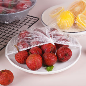 100pcs Disposable Food Cover Plastic Wrap Elastic Food Lids For Fruit Bowls Cups Caps Storage Kitchen Fresh Keeping Saver Bag