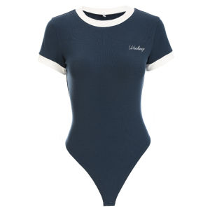 ชุดกีฬาแขนสั้นทรงสลิมฟิตสำหรับผู้หญิง ชุดลำลองฤดูร้อน เสื้อยืดคอกลม เสื้อผ้าทำงาน แฟชั่นฤดูร้อน