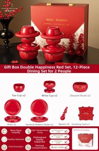 MODERN SWEETHOME | Wedding Tea Cup Red Dinnerware Set