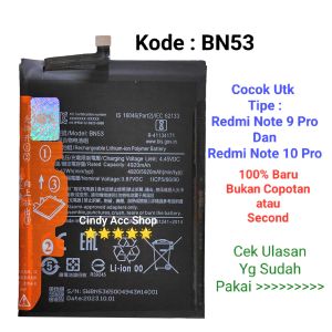 Baterai Batre 100% New For Redmi Note 9 Pro Note 10 Pro BN53 Battery