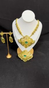 ชุดสร้อยคอไทยโบราณ เครื่องประดับไทยๆ ต่างหูหนีบ+เจาะ มีหัวเข็มขัดในเซ็ต ใช้ได้ทั้งเด็กและผู้ใหญ่