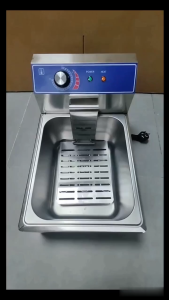 Electric Single Deep Fryer 6L Capacity Stainless Steel Heavy Duty Commercial Use