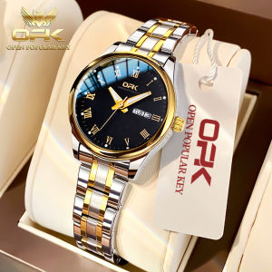 OPK resmi autentik jam tangan wanita terbaru 2025 elegan mewah santai bercahaya kalender dial tali jam baja tahan karat jam tangan anti air