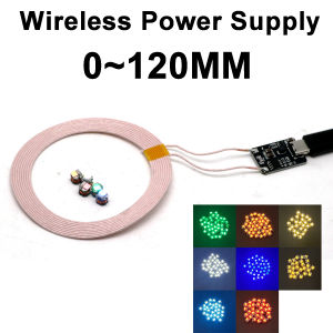 0-120mm Wireless Power Supply typec USB Transmitter Coil  Induction Receiver LED Lamp Light Toys Model LEGO Gundam Bandai Model