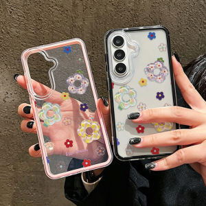 Flower Phone Case For Samsung A57 A17 A37 A07 S26 Ultra S25 S24 A56 A36 A26 A16 2 IN 1 Transparent Clear Shockproof Soft Cover