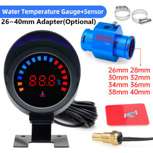 Universal 52mm Water Temperature Gauge with Sensor 10mm Car Water Temp Meter 26mm~40mm Radiator Hose Adapter(Optional)
