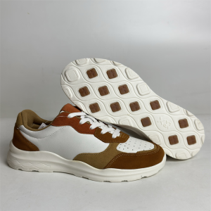 Leather Fashion Casual Sports Shoes Women Lightweight Comfortable All-Match Color Block Wear-Resistant Slow Running Shoes