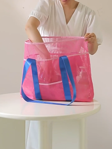 Beach Bag Large Capacity Mesh Outdoor Swimming Bag Multifunctional Travel Storage Bag Portable Swimsuit Storage Bag
