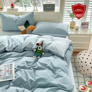 Light Luxury Cream Color Mixed and Solid Bedding Set