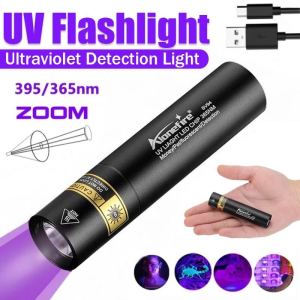 Alonefire SV94 365/395nm High Bright UV Flashlight USB Rechargeable Torch Pet Urine Cat Tinea Marker Money Ore Leakage Detection Lamp