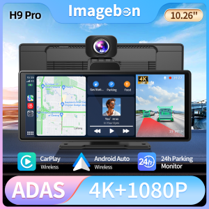 Imagebon H9Pro 10.26" Dash Cam ADAS Wireless CarPlay & Android Auto 4K DVR GPS Navigation Dashboard Video Recorder 24H Park