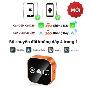 Hộp AI Thông Minh 4 Trong 1 Cho Ô Tô KEBIDUMEI P19T-4 Màu Đen Hỗ Trợ WiFi Carplay Android Auto Airplay Miracast Cắm Là Chạy