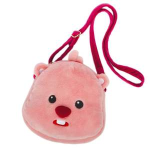 Túi Đeo Chéo Hình Thú Nhồi Bông Loopy Hải Ly Màu Hồng Nhạt Siêu Dễ Thương Màu Hồng Lovely Thời Trang