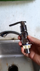 Combo 2 vòi lavabo dùng nước lạnh chất liệu ATIMON màu bạc cho nhà tắm