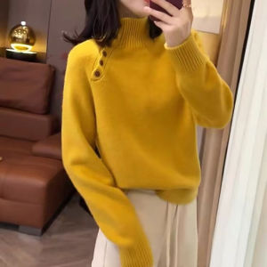 Trendy High Neck Knitted Sweater Loose Base Layer Top for plus Size Women Autumn Winter New Arrival Comfortable Breathable