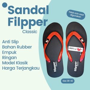 sandal jepit flipper bahan rubber empuk dan anti slip flipper casual santai termurah