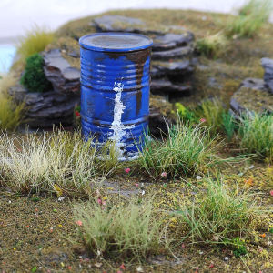 Realistic Plastic Model Gasoline Barrel War Damage Oil Spill Worn DIY Sand Table Model Making Tools And Materials FunTrying