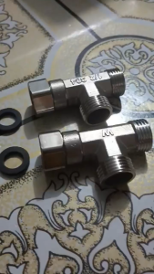 Tê cầuTê chia nước bồn cầu ren 21 chất liệu - inox