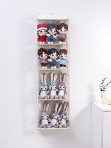 Cotton Doll Storage Bag Wall Hanging Dustproof Transparent Plush Toy Figure Organizer Door Back Storage Solution Japanese Style