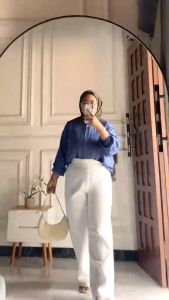 New Kulot Felicia High Waist Long Ukuran Jumbo Celana Kulot Wanita Celana Kulot Bahan Scuba Premium