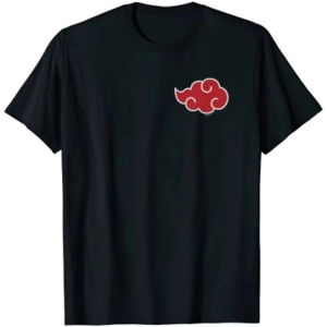 Bandai | Japan Anime Akatsuki Cloud Symbols Print Men T-shirts Streetwear Men Short Sleeve T Shirts Brand Men Clothing Tshirt
