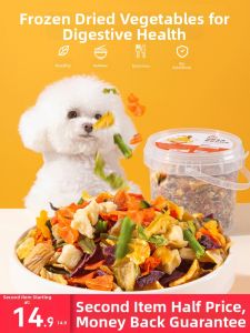 hipidog | Picky Eater Suitable Dog Freeze Dried Vegetables Snack for Bichon Puppies Mix-in Food
