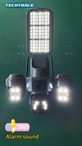 V380 Three Lens AI Solar CCTV Camera and Lighting HD 2in1 4G/WIFI Outdoor Waterproof IP Camera Full Color Night Vision Auto Tracking Alarm Solar Battery Powered Three PTZ CCTV Camera