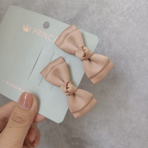 Korean Style Sweet Cute Girl Children Hair Clips Khaki Small Butterfly Knot Edge Clips Bangs Clips Fresh out Fashion Accessories