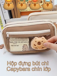 WHPHous Mới capibala bút chì túi văn phòng phẩm Túi Dễ Thương Vải bút chì trường hợp Kawaii bẩn kháng công suất lớn cao tìm kiếm bút chì trường hợp