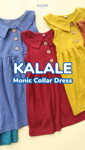 Kalale - Monic Collar Dress Dress Gaun Anak Perempuan Usia 1 2 3 Tahun
