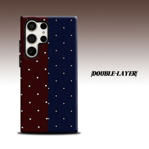 Two-tone Dots For Samsung Galaxy S26 S25 S24 A56 A36 Dual Layer Luxury Fashion Full Lens Protective Case
