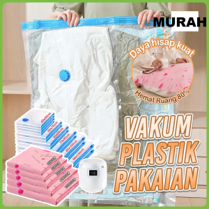 KANTONG PLASTIK PRES BAG TRAVEL KANTONG VAKUM PAKAIAN BAJU SELIMUT LAUNDRY VACUM BAG