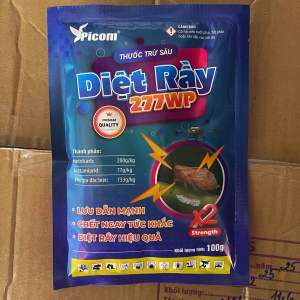 Thuốc Đặc trừ RẦY XANH RẦY NÂU CÔN TRÙNG CHÍCH HÚT LƯU DẪN LÂU UNG TRỨNG (DIỆT RẦY 277WP GÓI 100G)