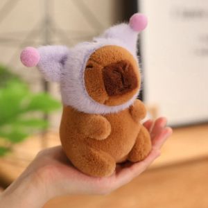 12cm Kawaii Anime Capybara Bread Boba Happy Birthday Plush Toy Creative Stuffed Animals Capybara Toast Doll Bag Pendant Gifts