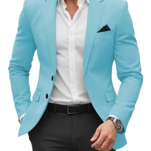 Mens Solid Style Blazer Smart Casual Wedding Business Tuxedo Jacket Formal Mens Best Man Smart Dress Suit Jacket