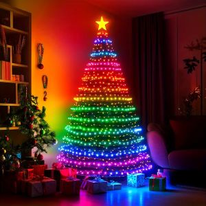 Đèn LED Thông Minh RGB Trang Trí Cây Thông Noel 7.87FT 400 Bóng Đèn LED IP68 Trang Trí Trong Nhà Ngoài Trời Điều Khiển Bằng Ứng Dụng