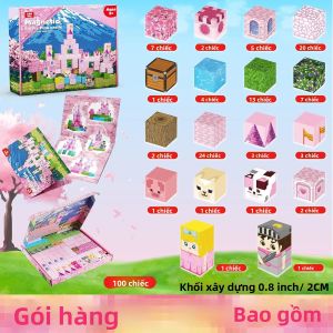 100 Chiếc Khối Xây Dựng Từ Tính Bộ STEM Lâu Đài Công Chúa Khối Xây Dựng Bộ Dụng Cụ Xây Dựng Cho Trẻ Em Đồ Chơi Giáo Dục Quà Tặng Giáng Sinh