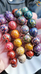 Collection Grade Chinese Lacquer Bracelet (Colorful / Blue)