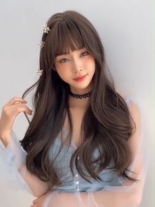 Fashion Long Curly Hair Wigs For Women Full Head Cover Wig Big Wave Natural Fluffy Wig